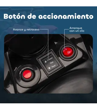 Quad Eléctrico para Niños 6 V Quad para Niños de 37 a 72 Meses Velocidad hasta 3 km/h Faros y Música 70x42x45 cm Rosa
