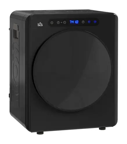 Secadora de Evacuación 3 KG 1000W Función Antiarrugas Función Esterilizar Temporizador Pantalla LED Táctil Negro