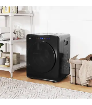 Secadora de Evacuación 3 KG 1000W Función Antiarrugas Función Esterilizar Temporizador Pantalla LED Táctil Negro