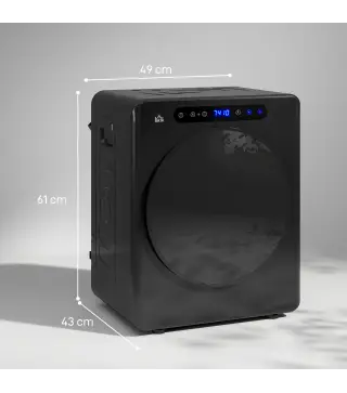 Secadora de Evacuación 3 KG 1000W Función Antiarrugas Función Esterilizar Temporizador Pantalla LED Táctil Negro