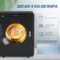 Secadora de Evacuación 3 KG 1000W Función Antiarrugas Función Esterilizar Temporizador Pantalla LED Táctil Negro