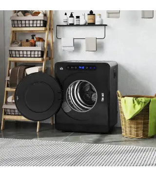 Secadora de Evacuación 3 KG 1000W Función Antiarrugas Función Esterilizar Temporizador Pantalla LED Táctil Negro