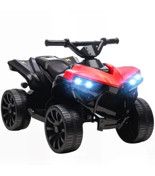 Quad Eléctrico para Niños 6 V Quad para Niños de 37 a 72 Meses Velocidad hasta 3 km/h Faros y Música 70x42x45 cm Rojo