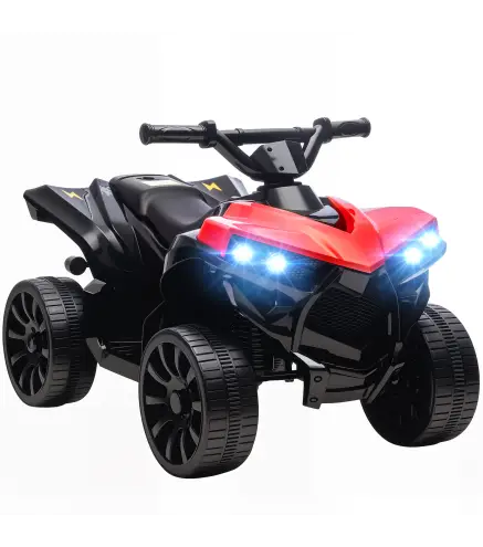 Quad Eléctrico para Niños 6 V Quad para Niños de 37 a 72 Meses Velocidad hasta 3 km/h Faros y Música 70x42x45 cm Rojo