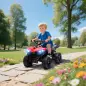 Quad Eléctrico para Niños 6 V Quad para Niños de 37 a 72 Meses Velocidad hasta 3 km/h Faros y Música 70x42x45 cm Rojo