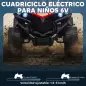 Quad Eléctrico para Niños 6 V Quad para Niños de 37 a 72 Meses Velocidad hasta 3 km/h Faros y Música 70x42x45 cm Rojo