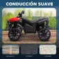 Quad Eléctrico para Niños 6 V Quad para Niños de 37 a 72 Meses Velocidad hasta 3 km/h Faros y Música 70x42x45 cm Rojo