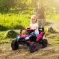 Coche Eléctrico para Niños UTV 12V con 2 Motores Control Remoto 2,4G Velocidad hasta 7 km/h Sistema de Suspensión Rosa