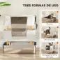 Arenero para Gatos de Acero Inoxidable XL con Tapa Abatible Laterales Altos Pala Fácil de Limpiar Antifugas Gris Claro