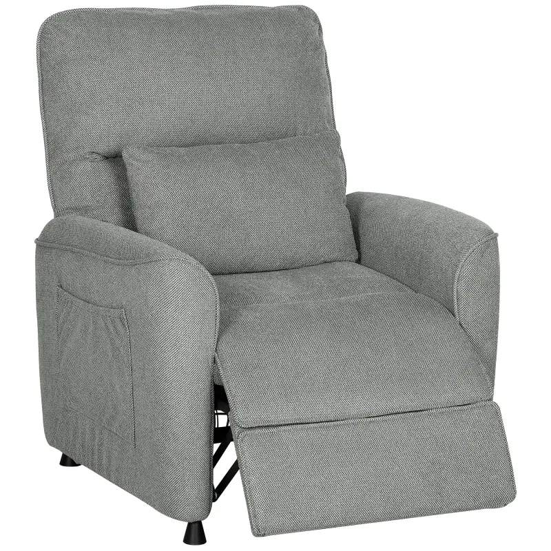 Sillón Relax Reclinable Eléctrico con Calor Lumbar Masaje Vibración Motor Silencioso Función de Memoria Gris Oscuro