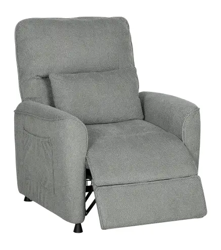 Sillón Relax Reclinable Eléctrico con Calor Lumbar Masaje Vibración Motor Silencioso Función de Memoria Gris Oscuro