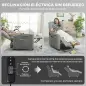 Sillón Relax Reclinable Eléctrico con Calor Lumbar Masaje Vibración Motor Silencioso Función de Memoria Gris Oscuro