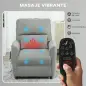 Sillón Relax Reclinable Eléctrico con Calor Lumbar Masaje Vibración Motor Silencioso Función de Memoria Gris Oscuro