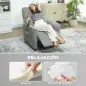 Sillón Relax Reclinable Eléctrico con Calor Lumbar Masaje Vibración Motor Silencioso Función de Memoria Gris Oscuro