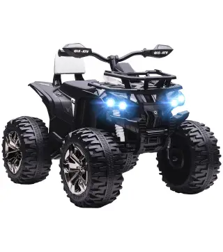Quad Eléctrico para Niños 12V Quad para Niños de 3–5 Años con 2 Motores Velocidad 3–8 km/h Música Faros LED USB Blanco