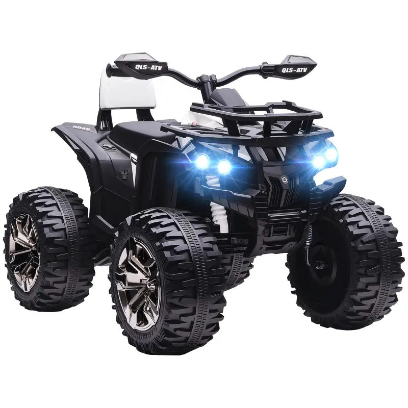 Quad Eléctrico para Niños 12V Quad para Niños de 3–5 Años con 2 Motores Velocidad 3–8 km/h Música Faros LED USB Blanco