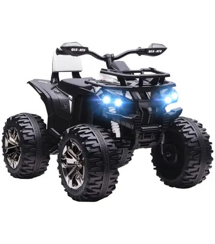 Quad Eléctrico para Niños 12V Quad para Niños de 3–5 Años con 2 Motores Velocidad 3–8 km/h Música Faros LED USB Blanco