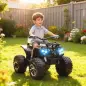 Quad Eléctrico para Niños 12V Quad para Niños de 3–5 Años con 2 Motores Velocidad 3–8 km/h Música Faros LED USB Blanco