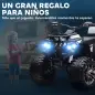 Quad Eléctrico para Niños 12V Quad para Niños de 3–5 Años con 2 Motores Velocidad 3–8 km/h Música Faros LED USB Blanco