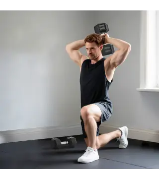 Set de 2 Mancuernas Hexagonales de 2 x 12,5 kg de Hierro Fundido Recubiertas en Goma para Entrenamiento en Casa Gimnasio