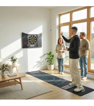 Diana Electrónica con 6 Dardos de Punta Blanda y 24 Puntas de Repuesto 2 Pantallas LED 25 Juegos y 202 Variaciones