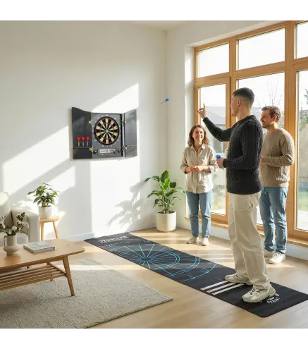 Diana Electrónica con 6 Dardos de Punta Blanda y 24 Puntas de Repuesto 2 Pantallas LED 25 Juegos y 202 Variaciones