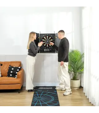 Diana Electrónica con 6 Dardos de Punta Blanda y 24 Puntas de Repuesto 2 Pantallas LED 25 Juegos y 202 Variaciones