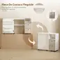 Mesa de Costura Plegable con 6 Ruedas 18 Clavijas 2 Cajones y 3 Compartimentos Blanco