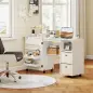 Mesa de Costura Plegable con 6 Ruedas 18 Clavijas 2 Cajones y 3 Compartimentos Blanco