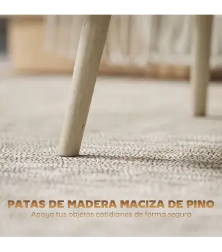 Mesa de Centro Elevable con Compartimentos Ocultos de Almacenaje y Patas de Pino para Salón Comedor 91x56x43 cm Roble