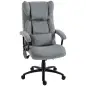 Silla de Oficina con Masaje de Amasamiento de 4 Puntos Respaldo Alto Altura Ajustable Asiento Amplio Cojín Lumbar Gris