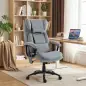 Silla de Oficina con Masaje de Amasamiento de 4 Puntos Respaldo Alto Altura Ajustable Asiento Amplio Cojín Lumbar Gris