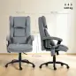 Silla de Oficina con Masaje de Amasamiento de 4 Puntos Respaldo Alto Altura Ajustable Asiento Amplio Cojín Lumbar Gris