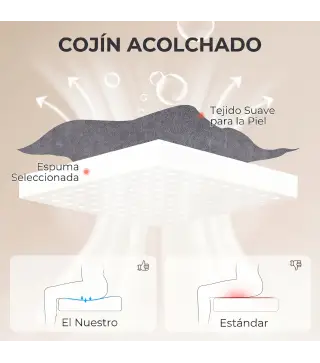 Silla de Oficina con Masaje de Amasamiento de 4 Puntos Respaldo Alto Altura Ajustable Asiento Amplio Cojín Lumbar Gris