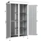 Caseta de Jardín de Madera y Acero 94x43x166 cm Armario para Herramientas con 2 Estantes Ajuatables y 2 Puertas Negro