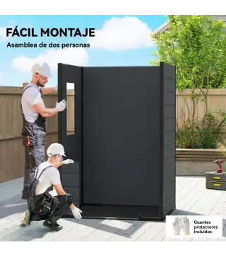 Cobertizo de Jardín Exterior 1,09 m² 128x104x196 cm con Suelo Puerta con Cerradura Ventana y Ventilación Gris Oscuro