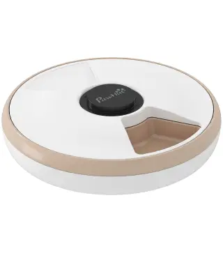 Dispensador de Comida para Mascotas Dispensador Automático 6 raciones 31,5 x 31,5 x 8,3 cm blanco