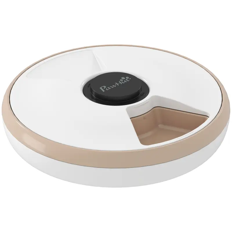 Dispensador de Comida para Mascotas Dispensador Automático 6 raciones 31,5 x 31,5 x 8,3 cm blanco