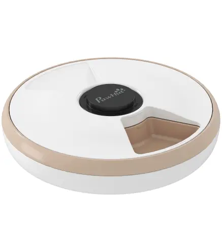 Dispensador de Comida para Mascotas Dispensador Automático 6 raciones 31,5 x 31,5 x 8,3 cm blanco