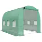 Invernadero de Exterior 2,8x2x1,9 m con Estantes Invernadero de Túnel con Puerta Enrollable 6 Ventanas de Malla Verde