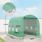 Invernadero de Exterior 2,8x2x1,9 m con Estantes Invernadero de Túnel con Puerta Enrollable 6 Ventanas de Malla Verde