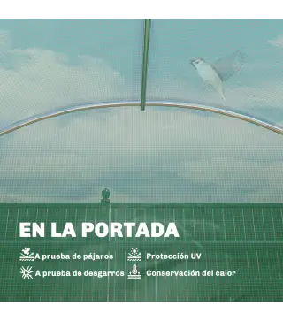 Invernadero de Exterior 2,8x2x1,9 m con Estantes Invernadero de Túnel con Puerta Enrollable 6 Ventanas de Malla Verde