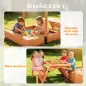 Arenero para Niños de Madera con Toldo Ajustable Mesa de Picnic con Bancos 6 Niños de 3-8 Años 184x110x120 cm Marrón