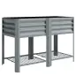 Huerto Urbano Elevado con Estante Inferior Mesa de Cultivo de Metal Galvanizado con Forro 120x55x80 cm Gris Plateado