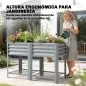 Huerto Urbano Elevado con Estante Inferior Mesa de Cultivo de Metal Galvanizado con Forro 120x55x80 cm Gris Plateado