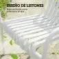 Juego de 4 Sillas de Jardín Exterior Apilables de PP con Respaldo Curvado Asiento de Listones 55x58,5x81,5 cm Blanco