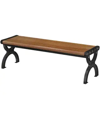 Banco de Jardín Exterior de 2 Plazas Banco Exterior con Estructura Metálica y Asiento Listonado 124x39x39 cm Marrón