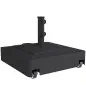 Base para Sombrilla Cuadrada con Ruedas para Sombrilla de Postes Ø35/38/48 mm, Rellenable Arena 61kg o Agua 40kg Negro