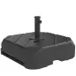 Base para Sombrilla con Ruedas Asa Telescópica para Postes Ø38 mm Ø48 mm Rellenable de Arena 72 kg o Agua 45 Litros