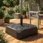 Base para Sombrilla con Ruedas Asa Telescópica para Postes Ø38 mm Ø48 mm Rellenable de Arena 72 kg o Agua 45 Litros